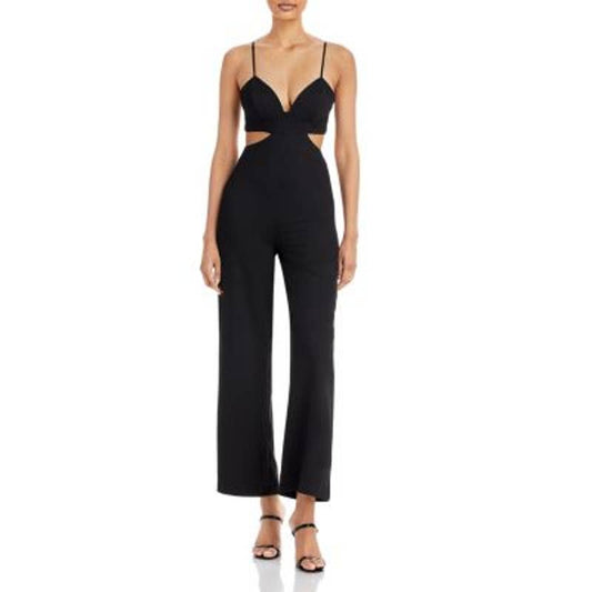 Bardot Ladies Black Cutout Slit Sleeveless Pantsuit