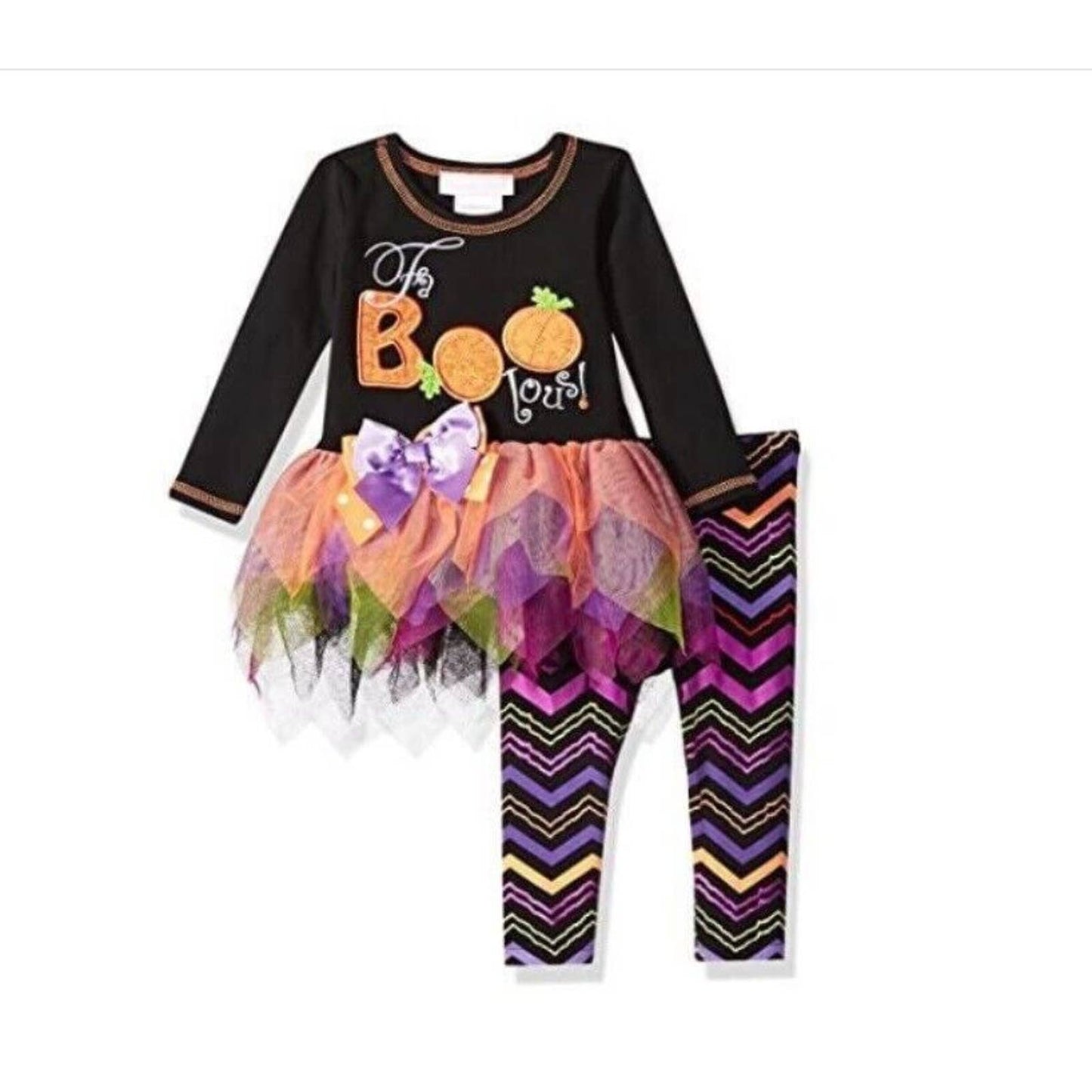 Bonnie Baby Girls Halloween Tutu Tunic Legging Set FaBOOlous, Toddler, NWT