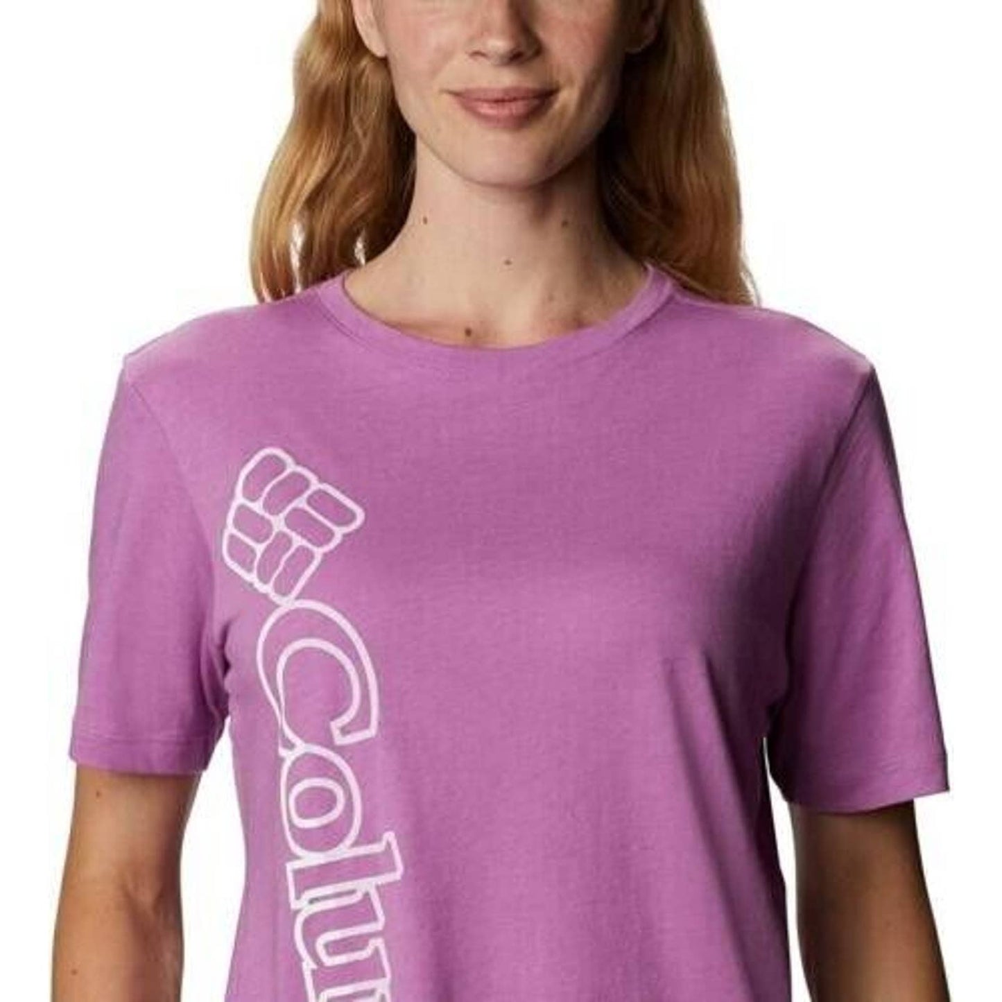 Columbia Plus Size Graphic-Print T-Shirt Blossom Pink Heather Ouline, NWT