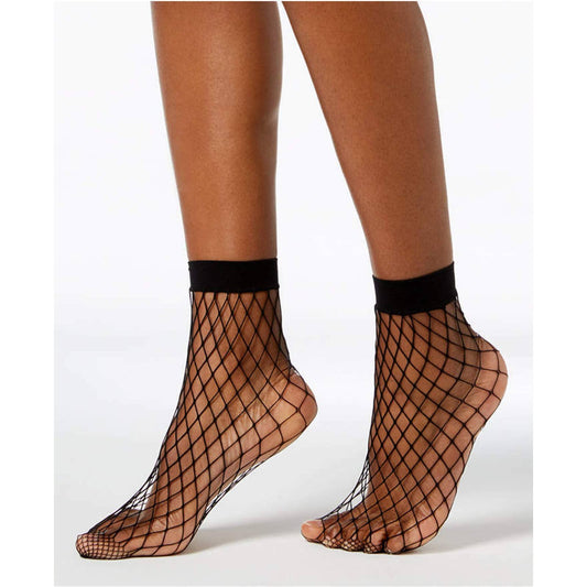 INC INTERNATIONAL CONCEPTS LADIES FISHNET SOCKS 2 PACK, BLACK NWT