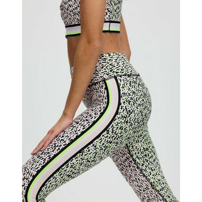 DKNY Printed Side-Striped Leggings Atomic Confetti Pink Multi