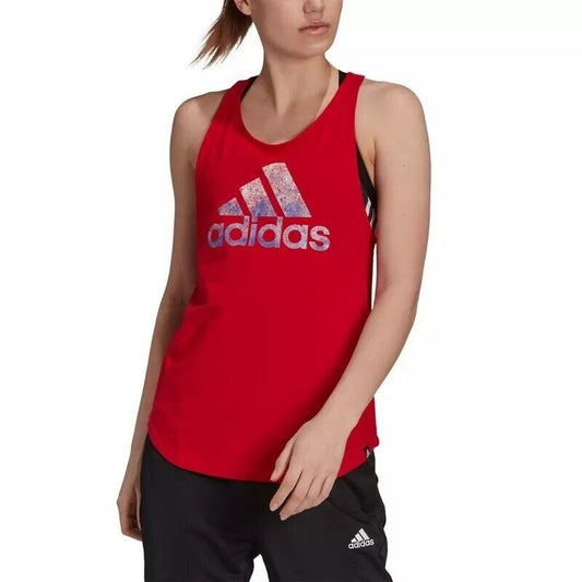 Adidas Womens Cotton Snow Cone-Inspired Tank Scarlet