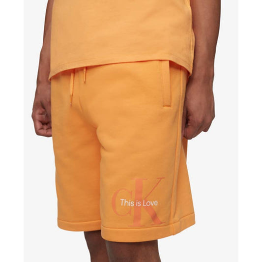 Calvin Klein Men's Logo Shorts, "Orange Juice", Drawstring Sweat Shorts