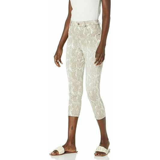 HUE Women's High Rise Denim Capri Legging Taupe Snake