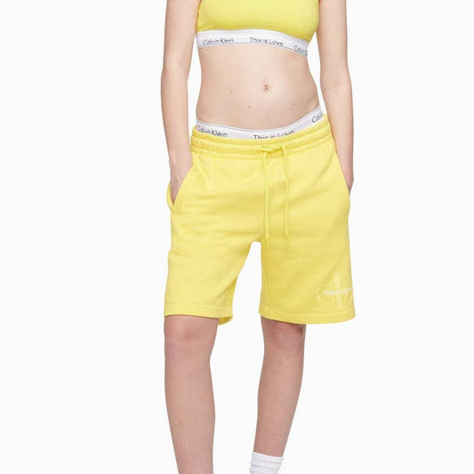 Calvin Klein Men's Yellow Citrina Pride Logo Sweat Shorts