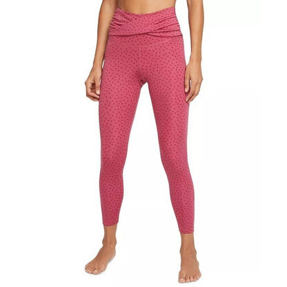 Nike Twist-Waist High-Rise Leggings Sweet Beet Red