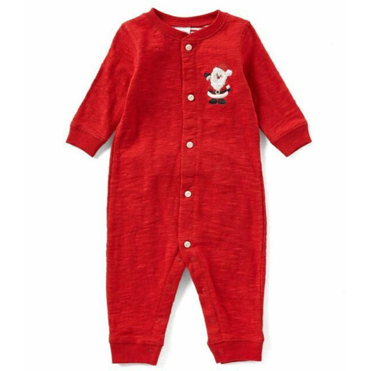 STARTING OUT BABY CHRISTMAS Santa Button Bottom Red Sleeper $20 NWT