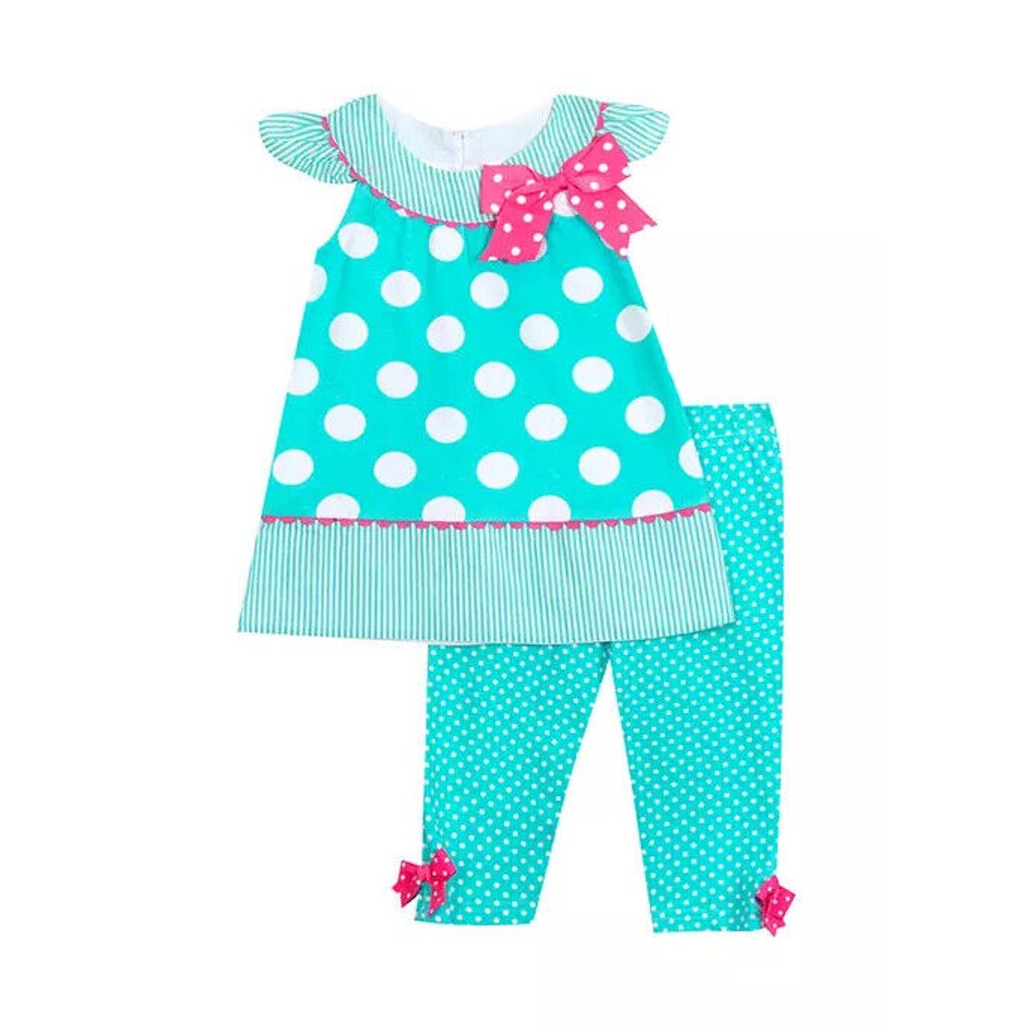 Rare Editions Baby Girls 2 Piece Dot Print Top and Leggings Set, NWT