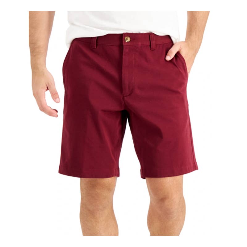 Club Room Men's Regular Fit Stretch Shorts, Boysenberry Red, Size 38, NWT!