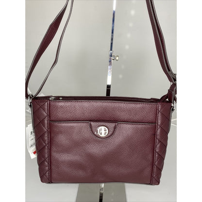 GIANI BERNINI, Quilted EW Leather Crossbody Wine