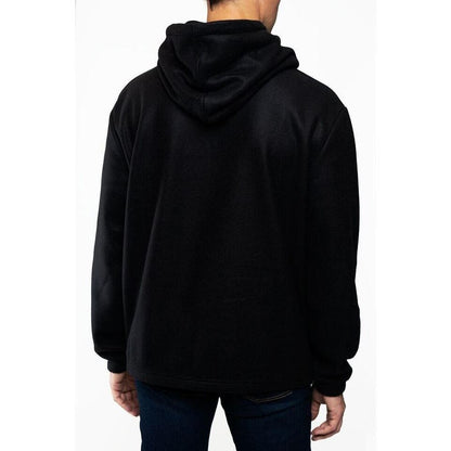 Lazer Mens Polar Fleece Pullover Hoodie, Black