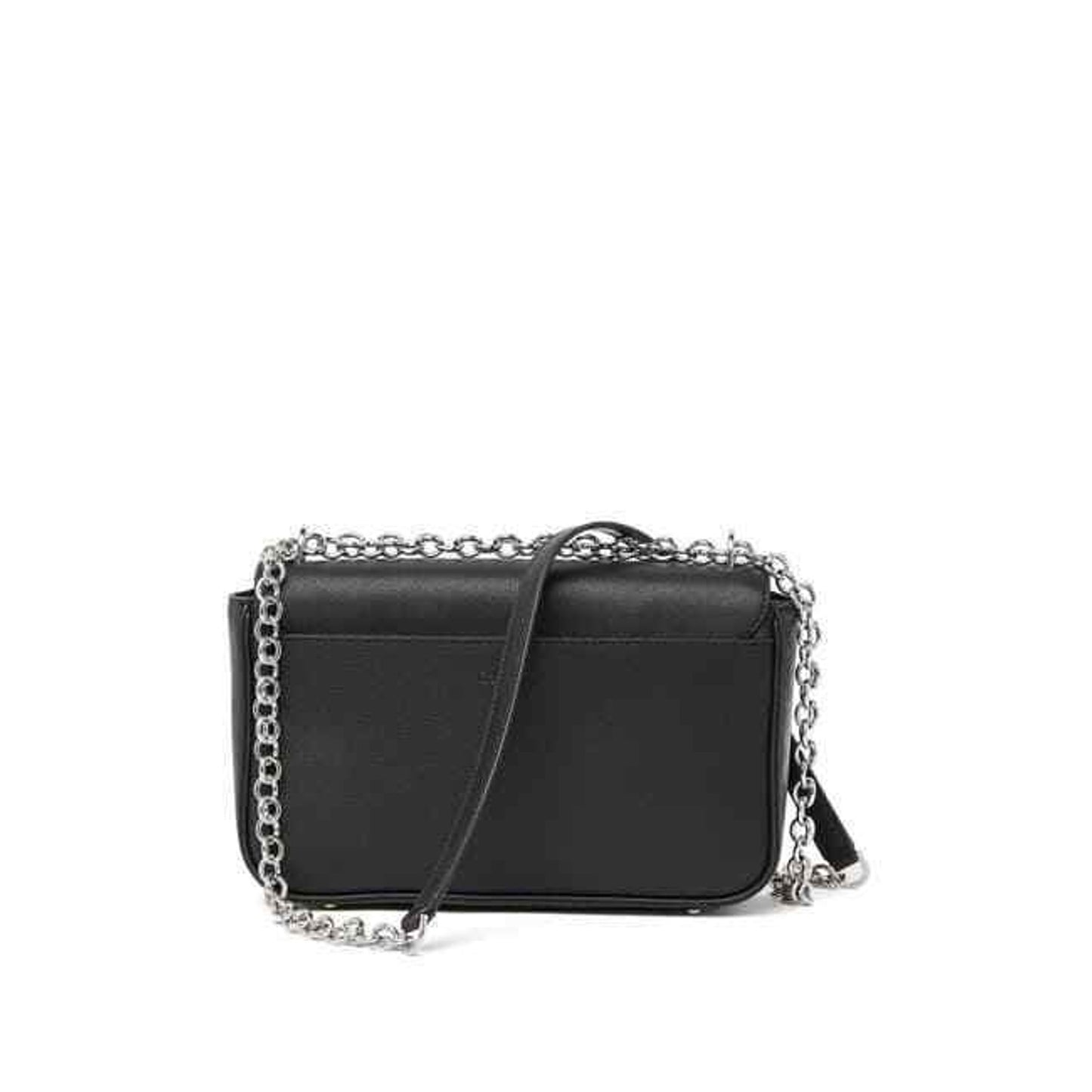 CALVIN KLEIN Locked Statement Series Crossbody Bag Black Leather