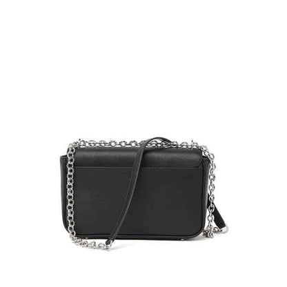 CALVIN KLEIN Locked Statement Series Crossbody Bag Black Leather