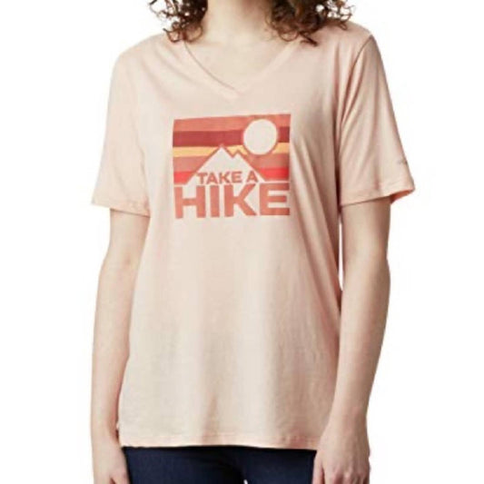 Columbia Peach & Orange Relaxed “Mount Rose” Tee Shirt, Short Sleeve