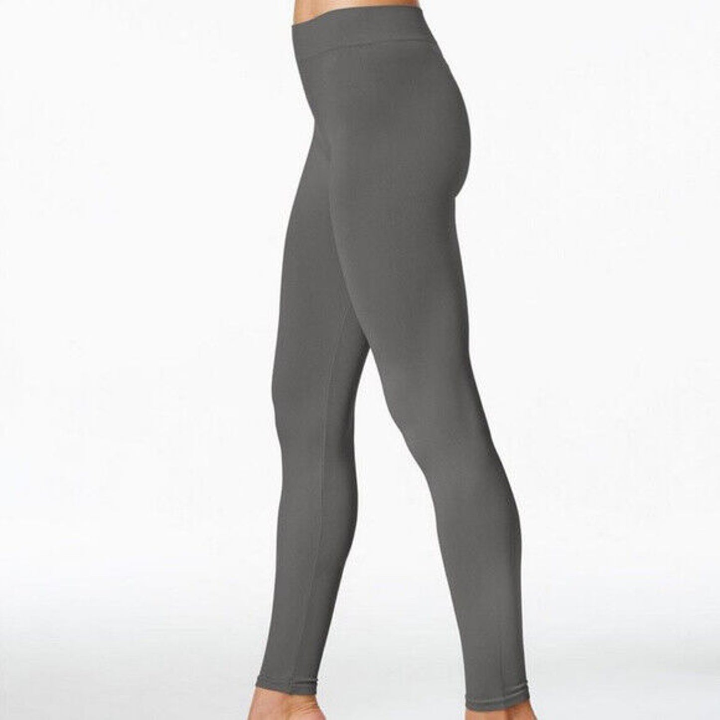 First Looks by HUE Gray Seamless Leggings “Castlerock” w/ Thick Waistband