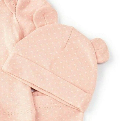 Starting Out Baby Girls Heart-Print Top, Leggings, Socks & Bear Beanie Set