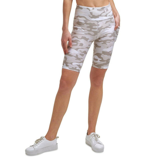 Calvin Klein High-Waist Bike Shorts Camo Nude Beige