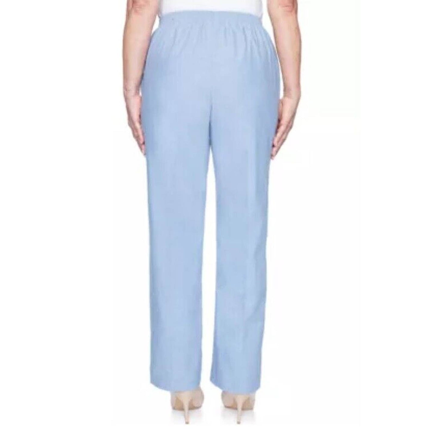 ALFRED DUNNER WOMEN'S NORTHERN LIGHTS ELASTIC WAIST PANTS, 16W Med BLUE NWT