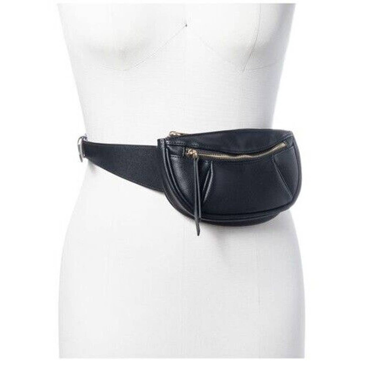 INC International Concepts Pebbled Belt Bag Black, Adjustable NWT, $58