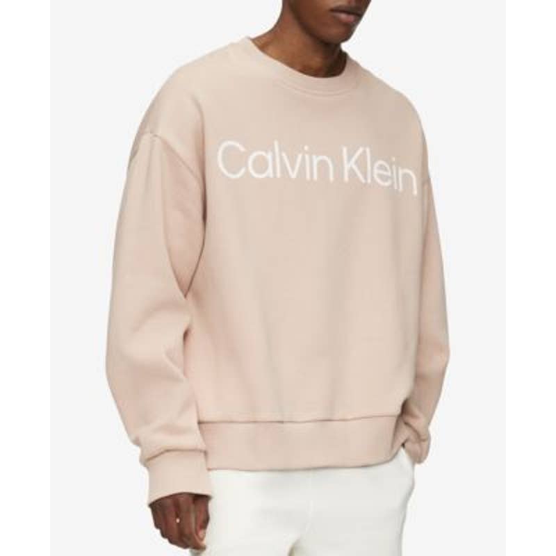 Calvin Klein Men's Rugby Tan Relaxed Fit Logo Printed Sweatshirt, Size 2XL, NWT!