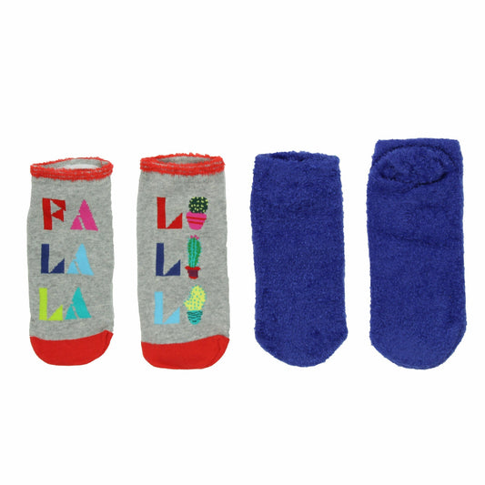 HUE LADIES FOOTSIE 2 PACK "FA LA LA" ANKLE SOCKS SET, NWB