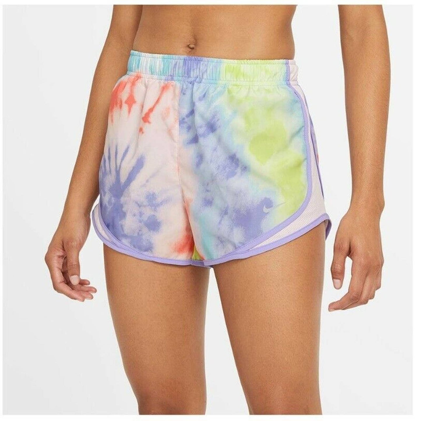 Nike Women's Tie-Dyed Active Shorts Purple Yellow Multi, NWT