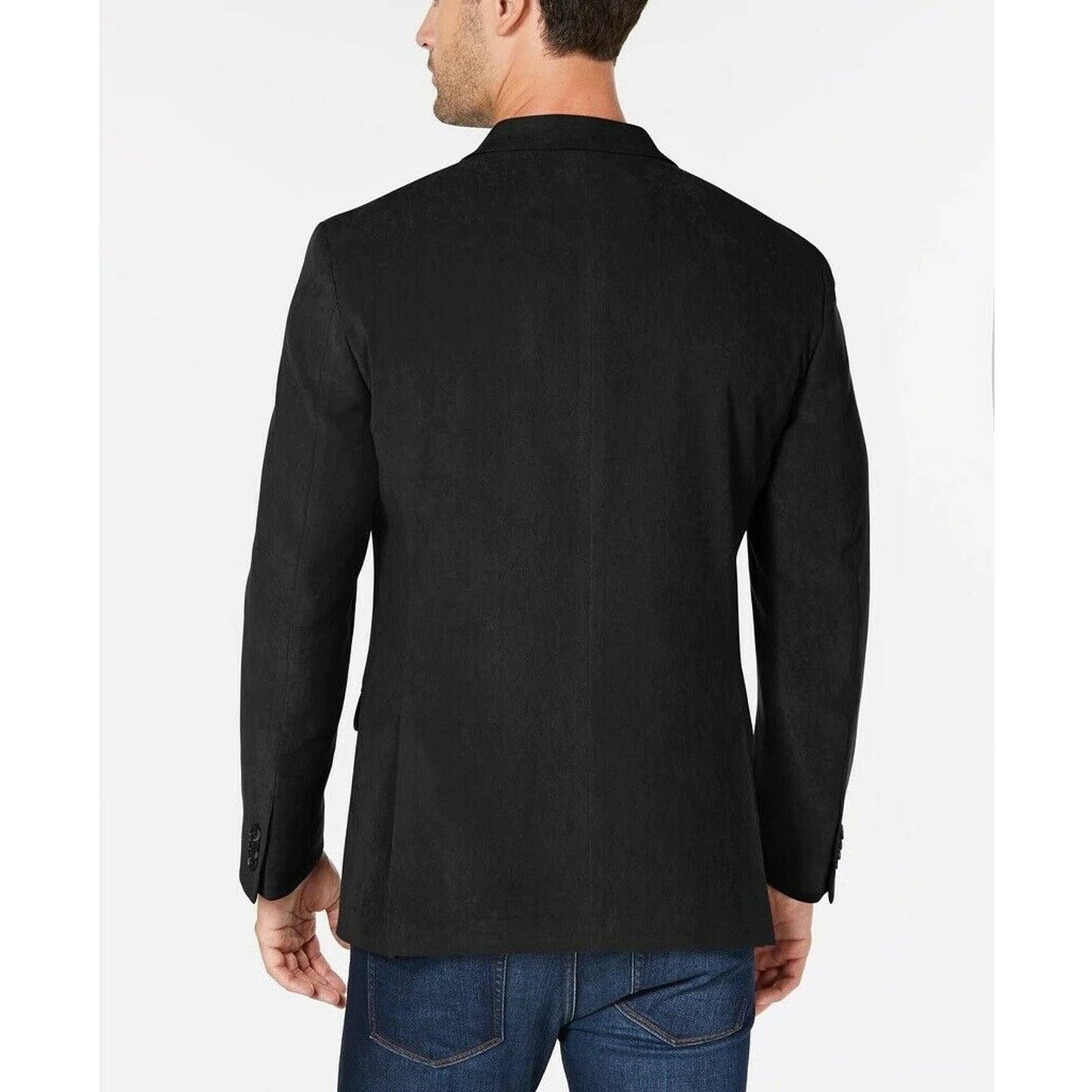 KENNETH COLE REACTION MEN'S SLIM CUT SPORTCIAT ULTRASUEDE BLACK, 38R $295