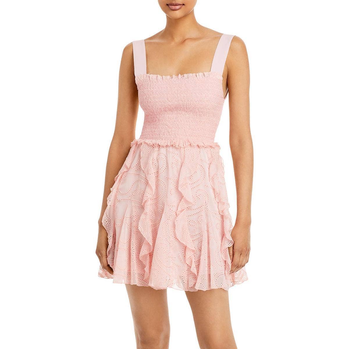 ALICE + OLIVIA Jocelyn Smocked Mini Dress