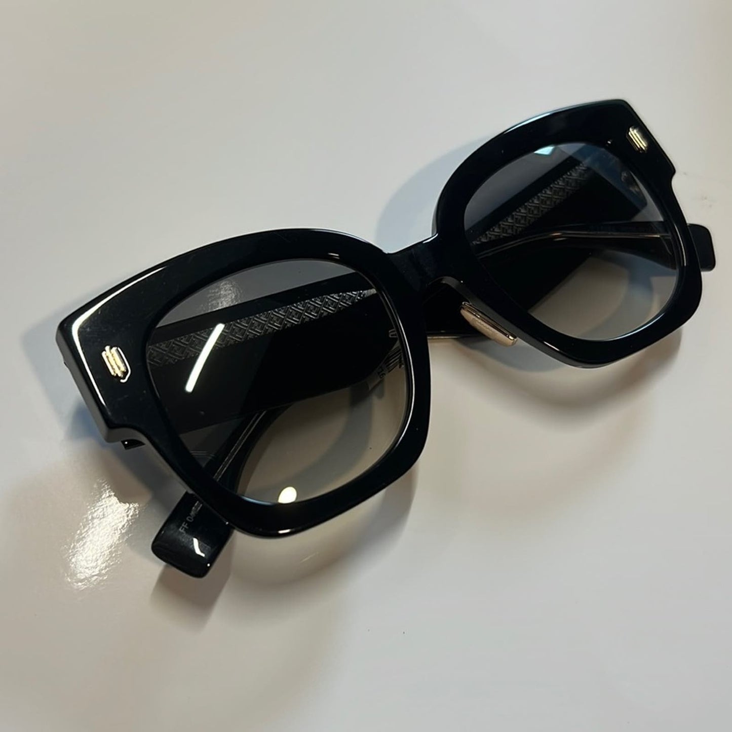 Fendi Ladies Black Sunglasses w/ Gold Hardware, "FF0458/G/S"