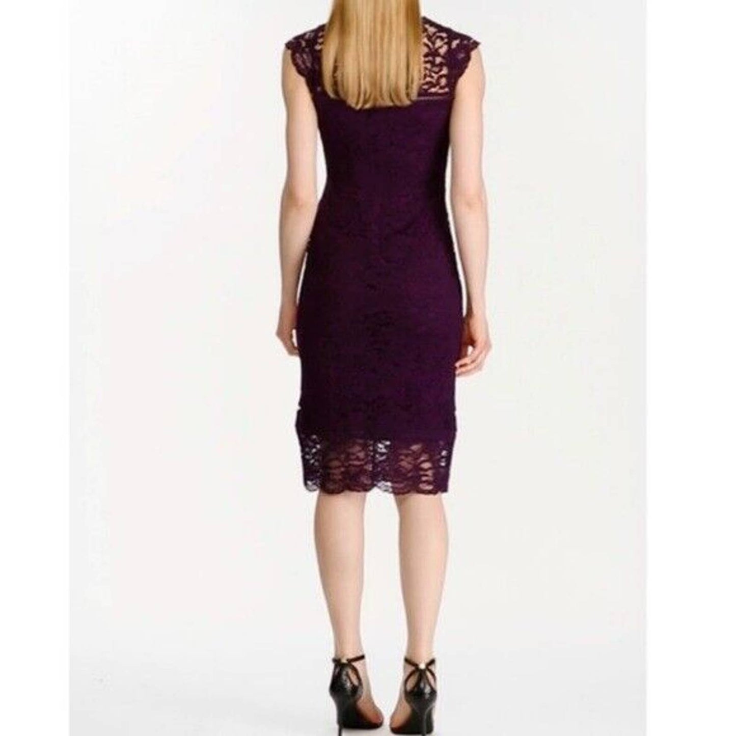 LAUREN RALPH LAUREN LADIES DARYL CAP SLEEVE COCKTAIL DRESS PURPLE SZ 8 NWT $165