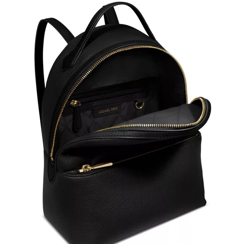 MICHAEL KORS VALERIE MEDIUM BACKPACK PEBBLED LEATHER BLACK