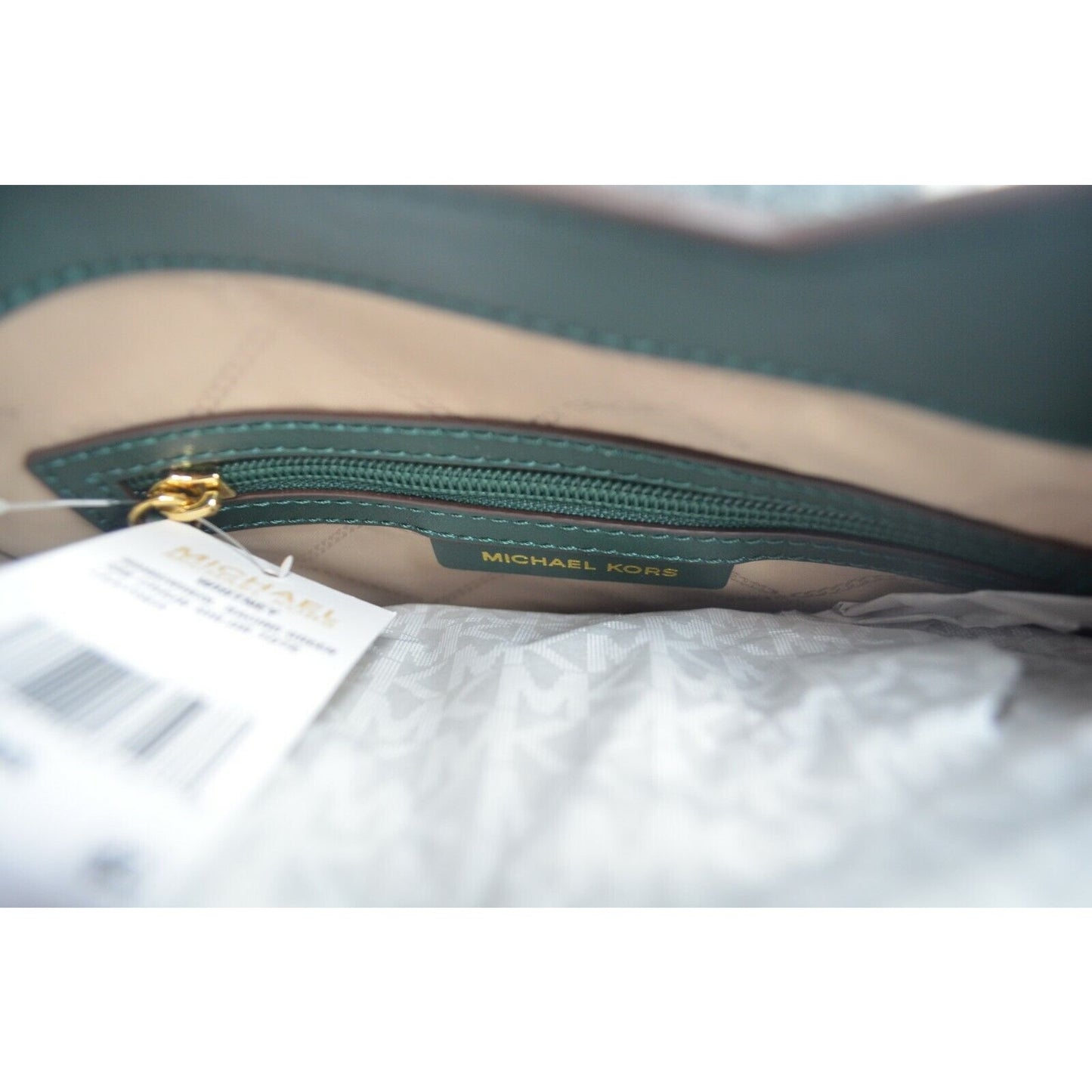 Michael Kors Whitney Chain Shoulder Tote Racing Green Gold Latch NWT! $298