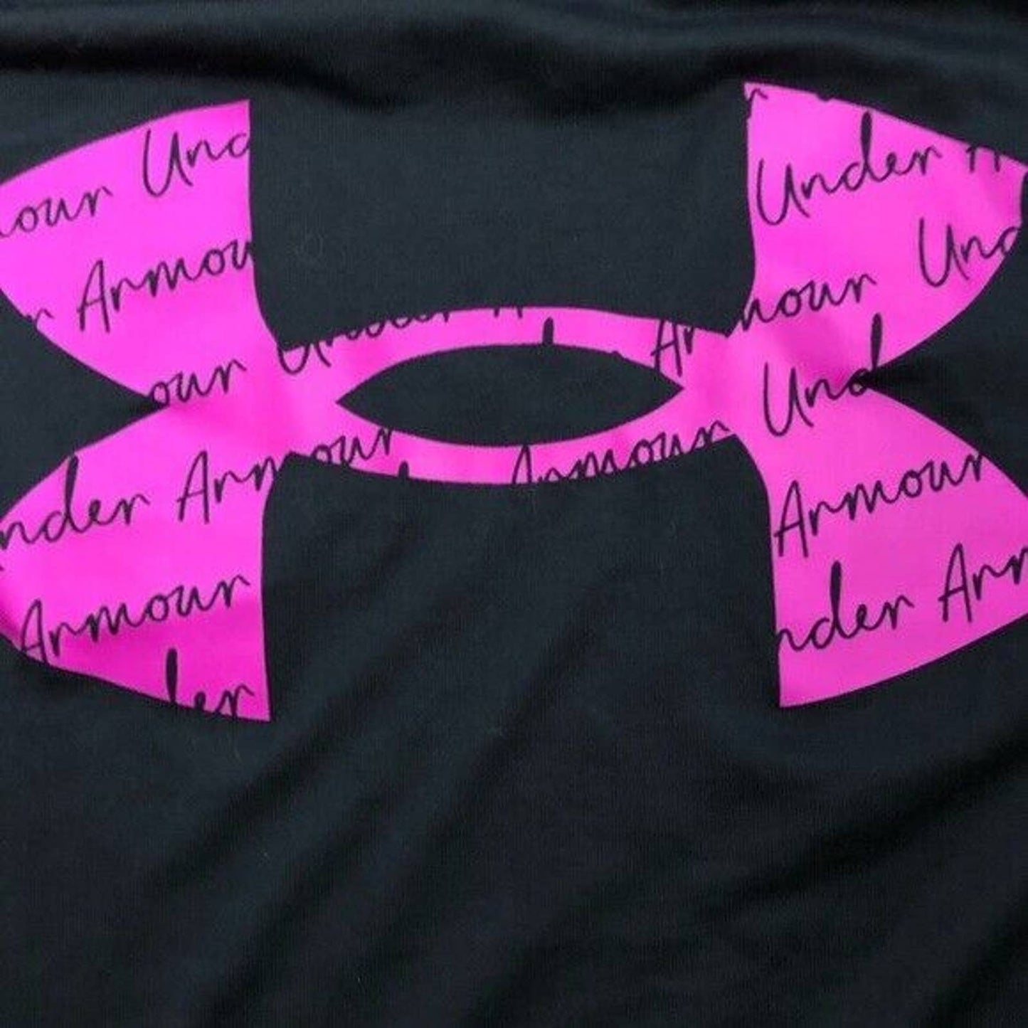 Under Armour Women's UA Tech Logo T-Shirt Black Meteor Pink, SM, NWT