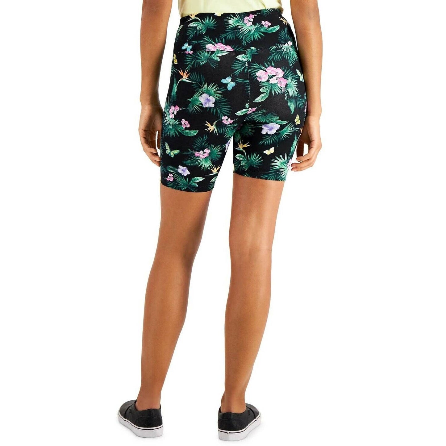 INC International Concepts Floral-Print Bike Shorts Tropical Floral, S, NWT