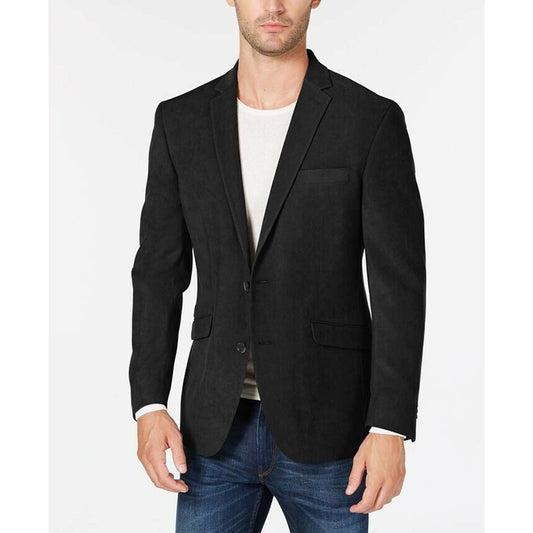 KENNETH COLE REACTION MEN'S SLIM CUT SPORTCIAT ULTRASUEDE BLACK, 38R $295