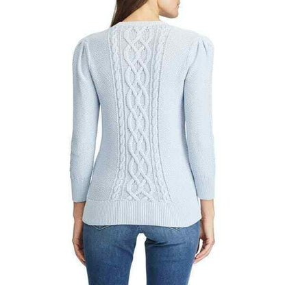 LAUREN RALPH LAUREN LADIES TISHARI 3/4 SLEEVE SWEATER TOILE BLUE