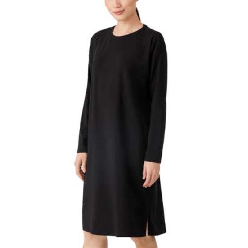 Eileen Fisher Ladies Black Boxy Oversized Long Sleeve Tee Shirt Dress, Size M!