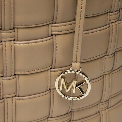 Michael Kors Camel “Ivy” Woven Tote Bag, Vegan Faux Leather, NWT