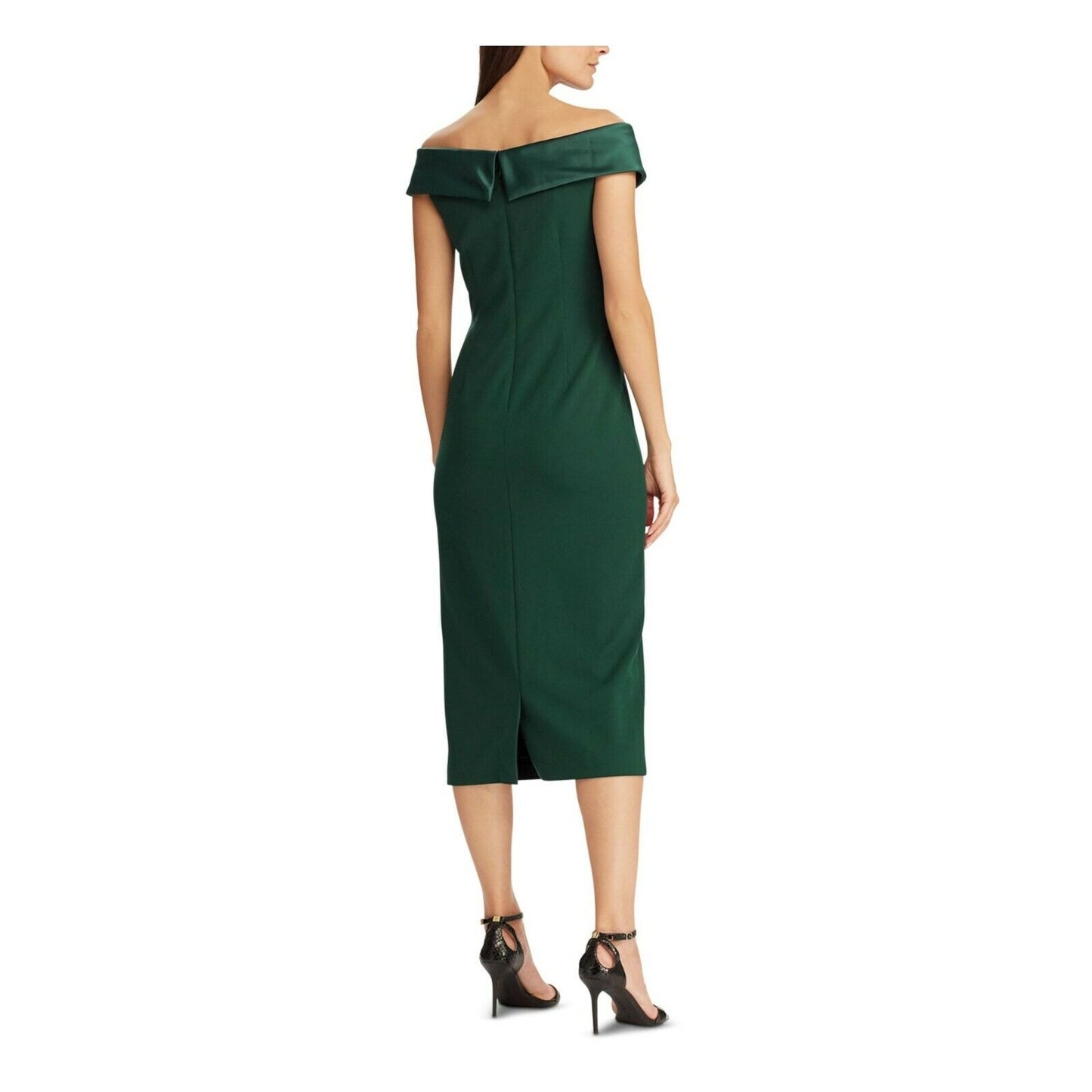 Ralph Lauren Dark Fern Green Bodycon Midi Dress, “Jaeluan”