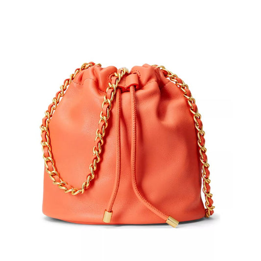 Lauren Ralph Lauren Nappa Leather Medium Emmy Bucket Bag Portside Coral