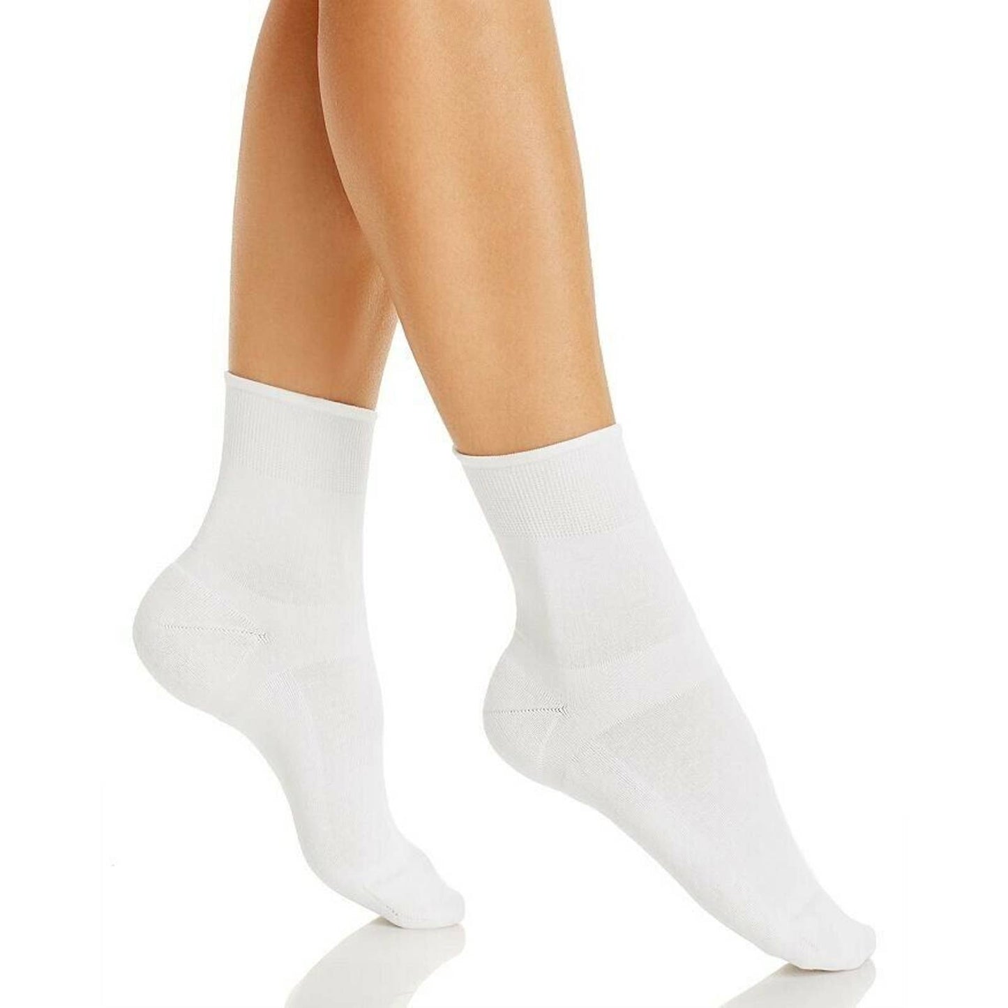 Hue Womens Sporty Shortie Sneaker Socks 3 Pair, White, One Size, NWT