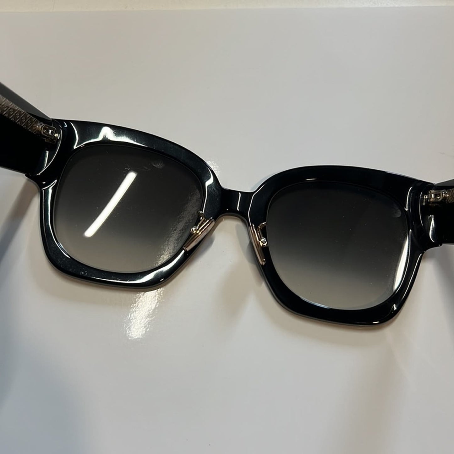 Fendi Ladies Black Sunglasses w/ Gold Hardware, "FF0458/G/S"