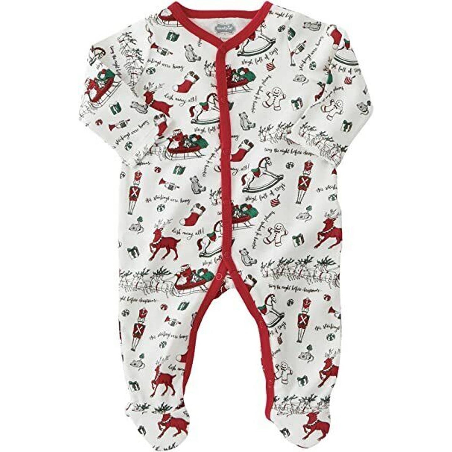 MUD PIE, Baby Size 0-3 Mo's Very Merry CHRISTMAS Sleeper, Red/Multi $36 NWT