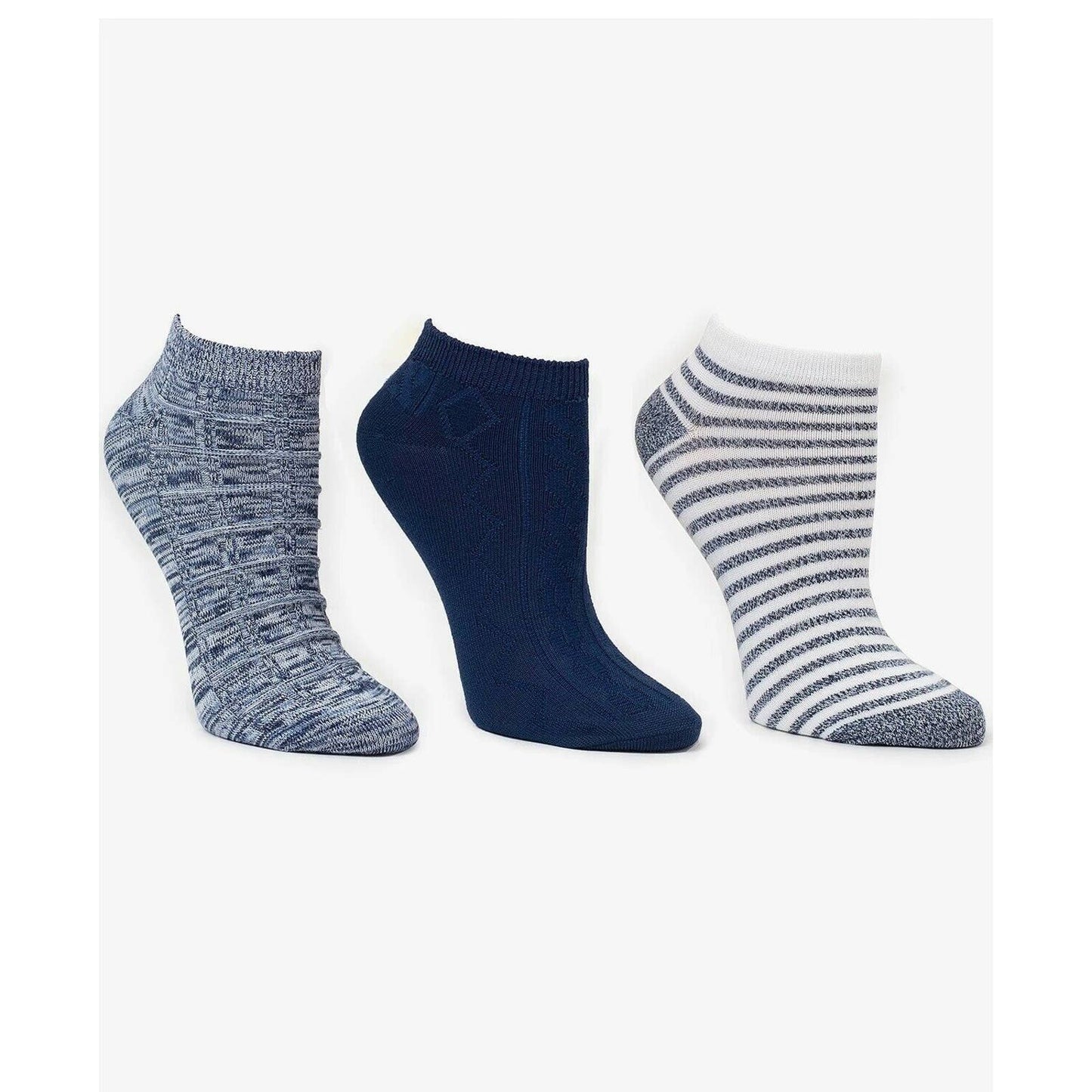 Cuddl Duds Women's 3-Pk. Low-Cut Socks Blue Multi, 4-10, NWT