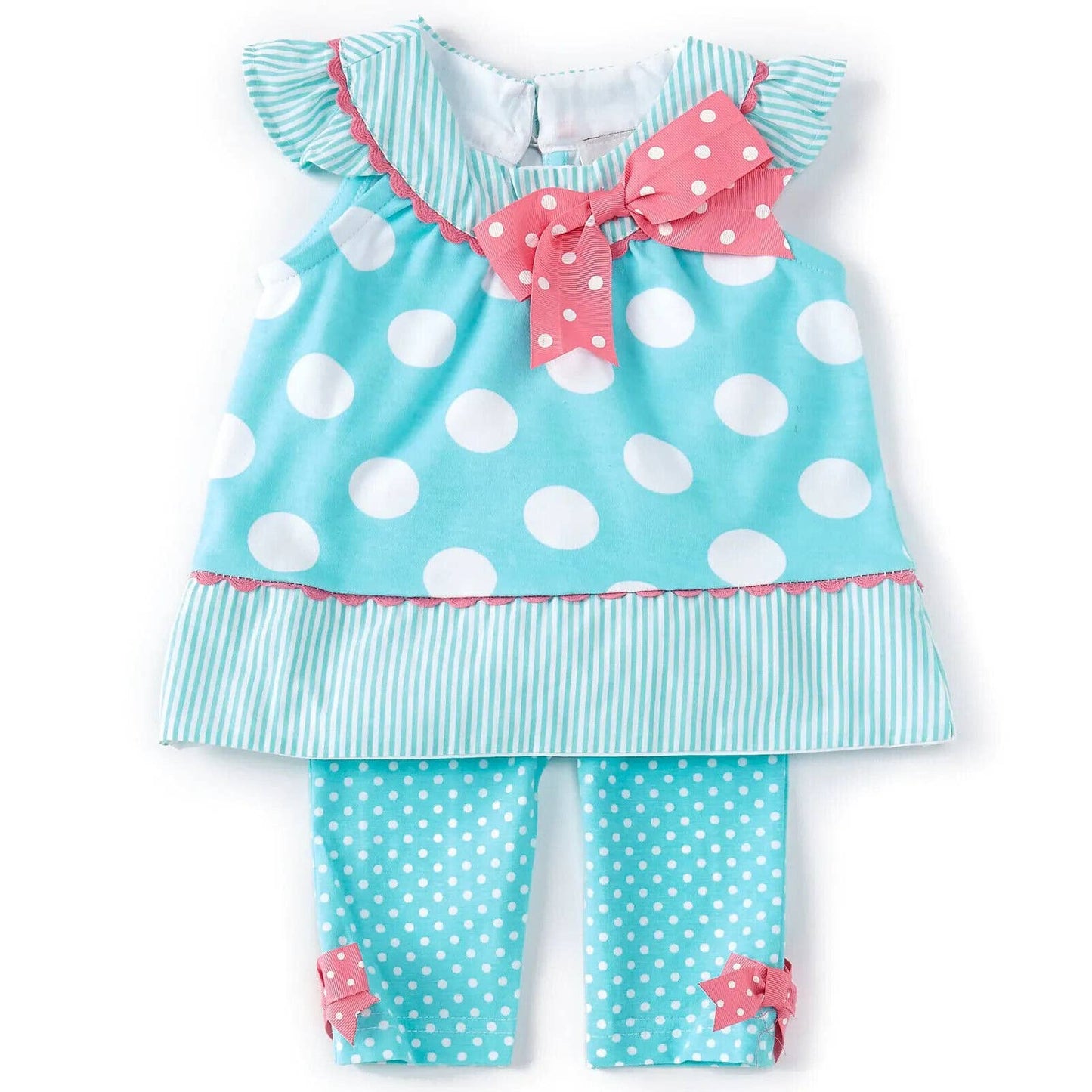 Rare Editions Baby Girls 2 Piece Dot Print Top and Leggings Set, NWT