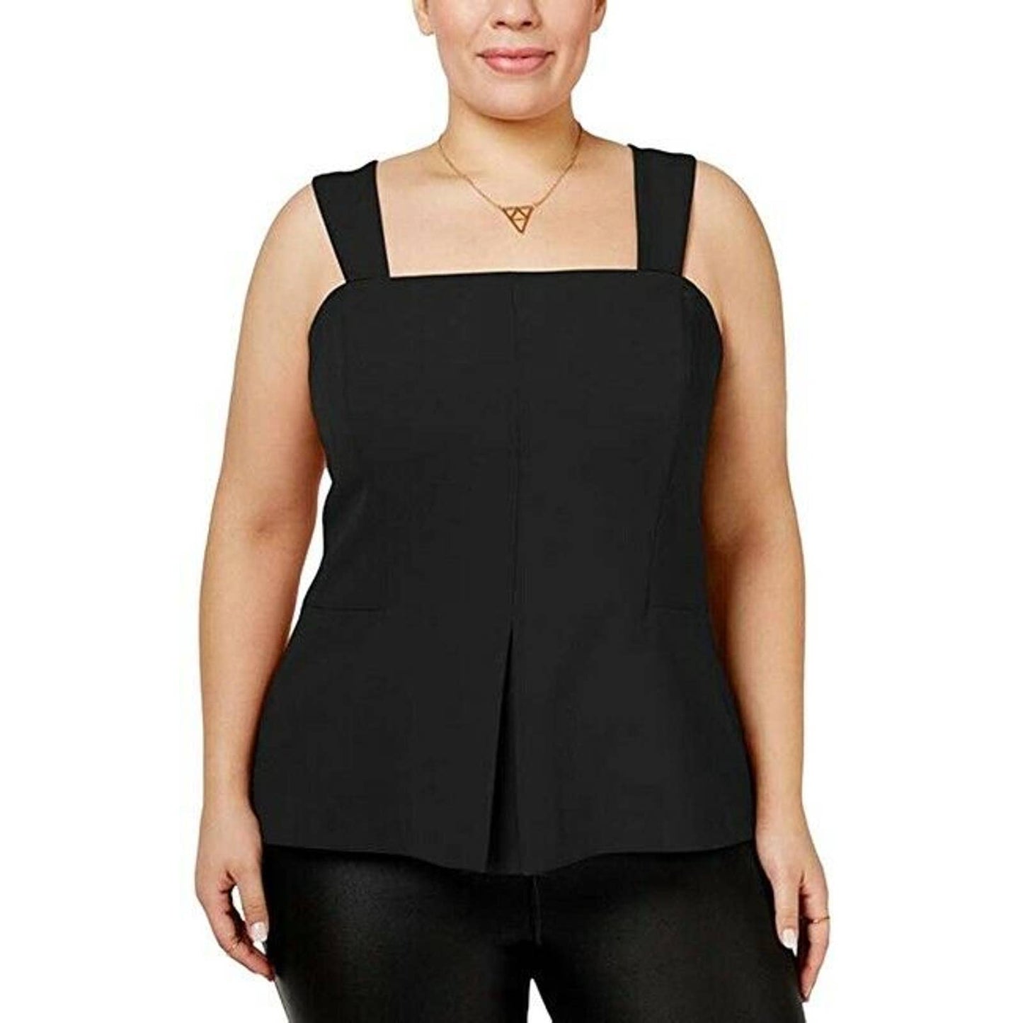 RACHEL ROY, Black Removable Strab Bustier Blouse, Zipper Closure, Size 14W, NWT