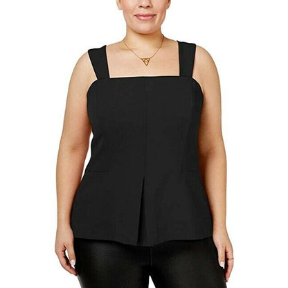 RACHEL ROY, Black Removable Strap Bustier Blouse, Zipper Closure, Size 14W, NWT