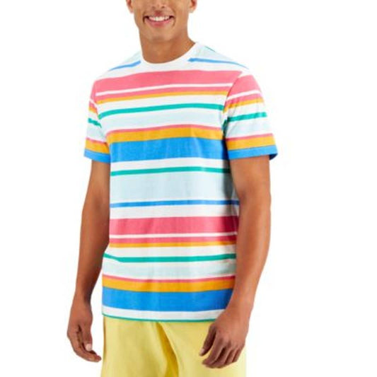 Club Room Men's Multi-Color Toulous Striped Tee Shirt, Size XXL, NWT!