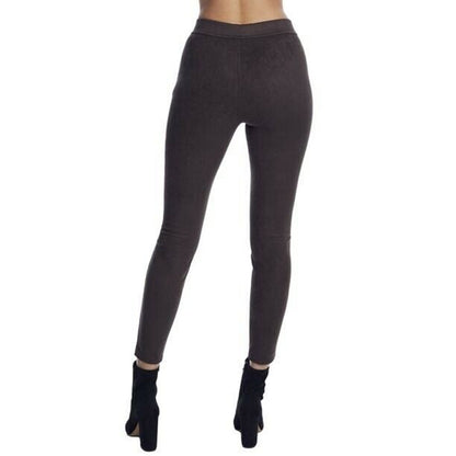 HUE Ladies Microsuede Leggings in Black