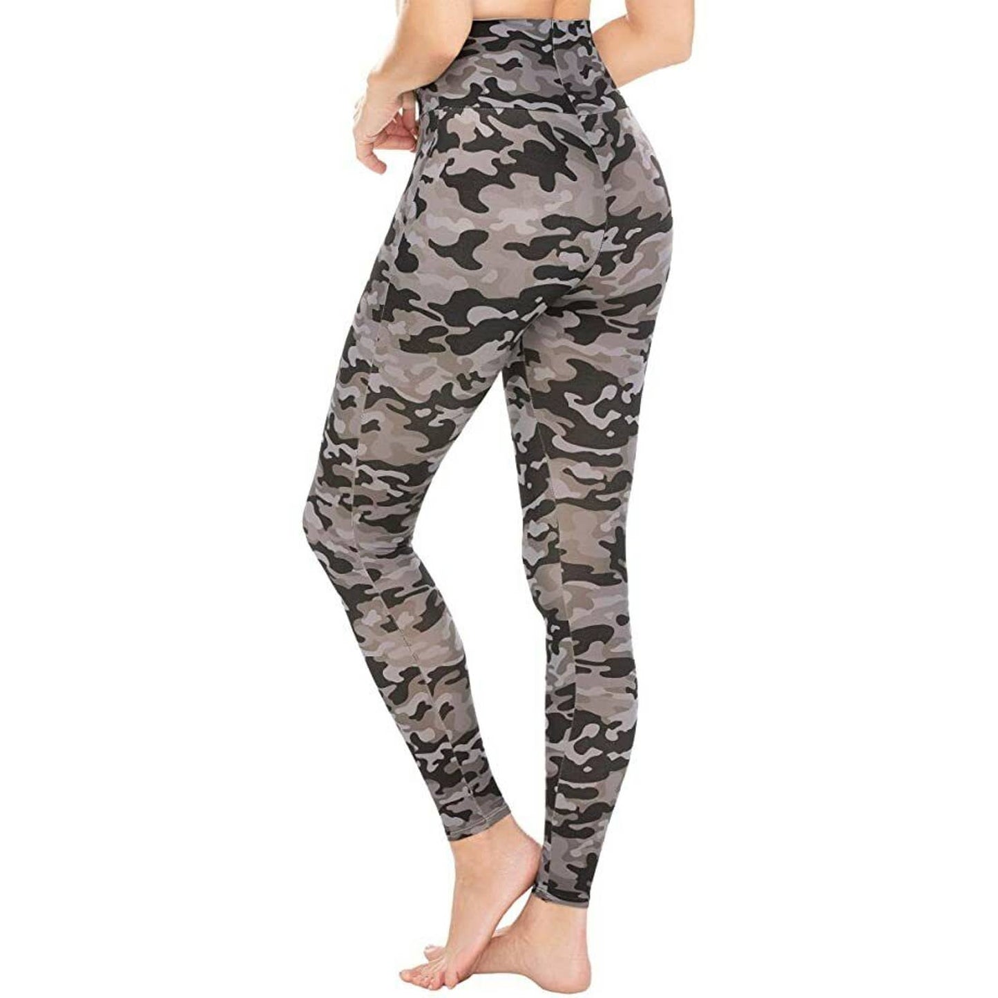 MIRACLE SUIT WOMEN'S ATHLEISURE TUMMY CONTROL LEGGINGS GRAY CAMO, NWT